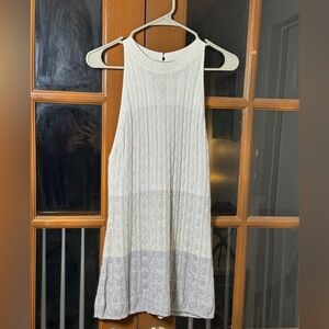 White House Black Market Gray and White Sleeveless Top
